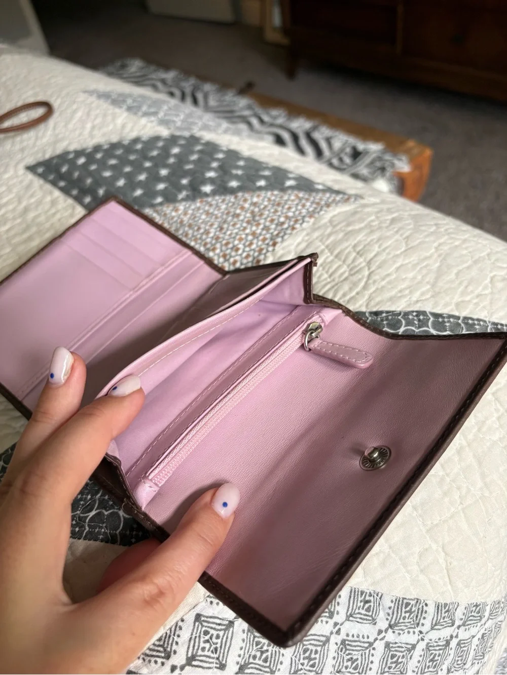 Y2K Coach wallet- Brown and pink